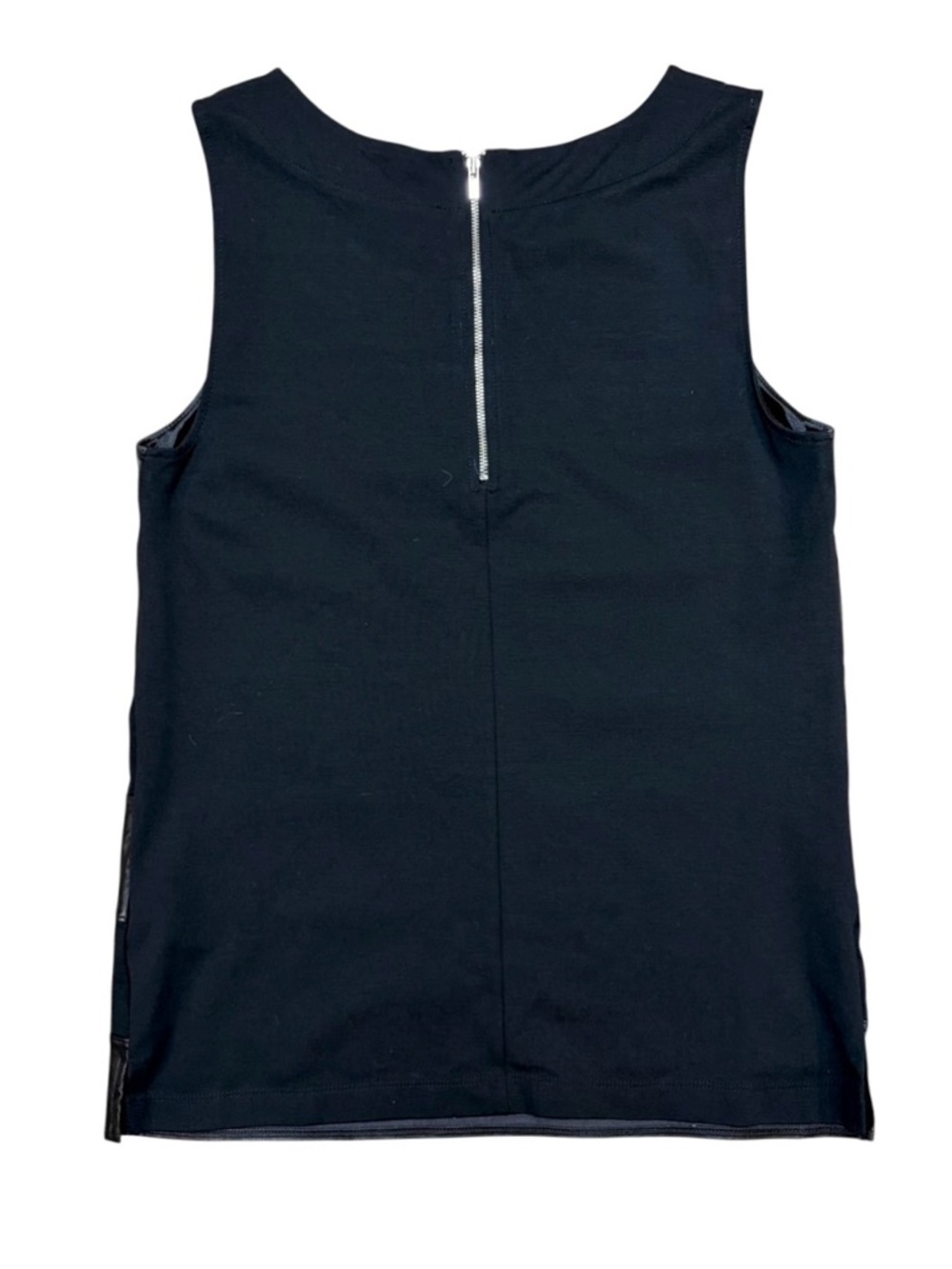 Faux Leather Stripe Ponte Shell Top - Picture 6 of 16